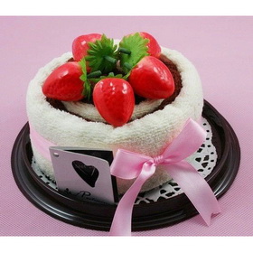 New Arrival Lovely Hardcover Strawberry Cake Towels Lover Gifts or Wedding 