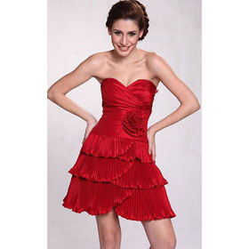 Custom Made 2011 New Arrival Satin Sleeveless Free Shipping Cocktail Dress