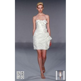 Full Refund Guarantee! Free Shipping Sundayfrog Sheath Sweetheart Little White Dress Taffeta Flowers Mini Cocktail Dress -W20