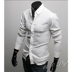 Free Shiping Men's Long Sleeve Shirts Mens Casual Slim Fit Dress Shirt US:XS S M