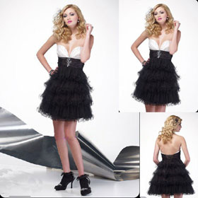 ED072 New Style Strapless Beaded Cocktail Dress