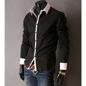 Free Shipping New Mens Shirts Casual Slim Fit Stylish Dress Shirts Colour:Gray US Size:S,M,L,XL