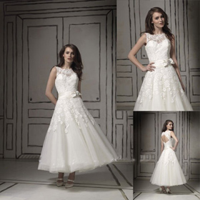 W1249 New Style Sleeveless Short A Line Wedding Dress