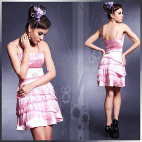 Wholesale and Retail A-line Spaghetti Strap Satin Cocktail Dress 82568#/MOQ 1 PCS