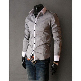 Free Shipping New Mens Shirts Casual Slim Fit Stylish Dress Shirts 5 Colour US Size:S,M,L,XL
