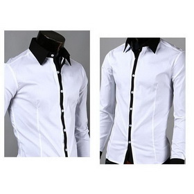 Free Shipping New Mens Casual Slim Fit Stylish Dress Shirts Colour:Black US Size:S,M,L,XL
