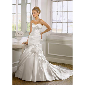 Free Shipping 2011 New Arrival Sleeveless A Line Satin Designer Wedding Dresses Bridal Gown Wholesale and Retail WD-L003