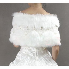 Elegant Noblest Bridal White Belt Shawls Accessories Wedding Dress Wraps