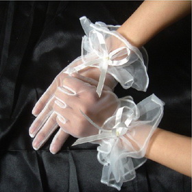 Free Shipping Tulle Wedding Gloves/Bridal Gloves Wholesale Price High Quality Safe Fast Delivery