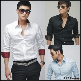 FREE SHIPPING Mens Slim Luxury Sexy Royal Casual Dress Shirts Size: M L XL 0782