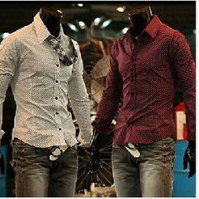 Mens Shirts Casual Slim Fit Stylish Mens Dress Shirts + Free Shipping