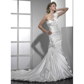 Hot Selling2011 Year New Style One-shoulder Mermaid Wedding Dress