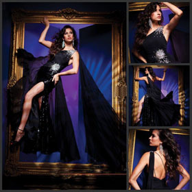 P0933 Tony Bowls Beading Cocktail Dress
