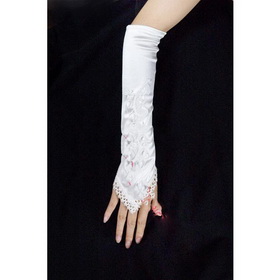 / Beige #12 Wedding Gloves / Dress Gloves / Banquet Gloves / Bridal Glove / Short Gloves/White