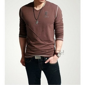 Urbra Leisure Lycra Elastic Cotton ,long Sleeve T Shirt Collar T Shirt Size M L XL XXL 4 Colors