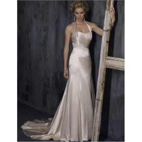 Line Wedding Dress Free Shipping! Hollywood Halter Design Slim