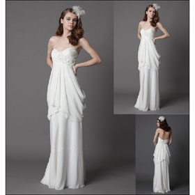 W1266 New Style Chiffon A Line Wedding Dress