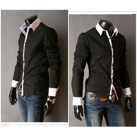 Wholesale Fashion Men's Slim Luxury Stylish Patched Dress Shirts XS S M L Long Sleeve Shirt Casual Slim Fit Stylish Dress Shirts