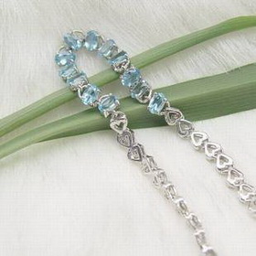 925 Silver Jewelry, Fashion, Classic Jewelry, Fashion Accessories, Natural Blue Topaz Bracelet Free Shiping