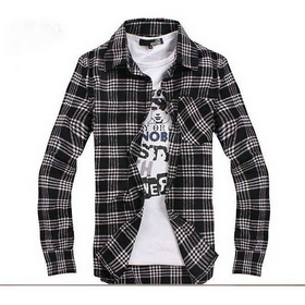 Wholesale 2011 New Men's Shirts / Plaid Shirt/ Long Sleeve Shirt