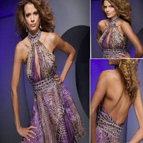Wholesales Fast Free Shipping Off-shoulder Beading Print Sexy Cocktail Dress
