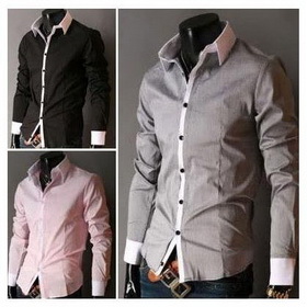 Wholesale Fashion Men's Slim Luxury Stylish Patched Dress Shirts XS S M L Long Sleeve Shirt Casual Slim Fit Stylish Dress Shirts