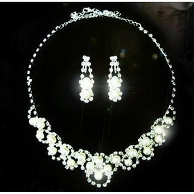 12 Bridal Jewelry Sets Wedding Jewelry Bridal Necklace+earring Earbob Crystal Rhinestone Wedding Accessories