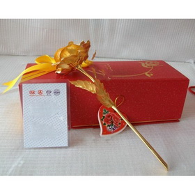 Genuine 24K Gold Rose (large) for Birthday Gifts Wedding Gifts Made by 99.9% Pure Gold Foil