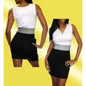 SLEEVELESS SHORT SKIRT WOMEN'S NICE SLIM COCKTAIL DRESSES ON SALE NOW! BIG DISCOUNT MINI LITTLE