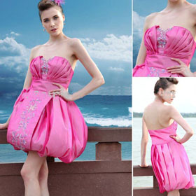DORIS Free Shipping 2011 New Arrival Fashion Strapless Ball Satin Cocktail Dress 82622/MOQ 1PC
