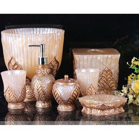 7pcs/set (DBA012-7) Golden-Leaf Bathroom Accessory Sets/Wedding Gift/Gift/Arts & Craft/+BBA012-7