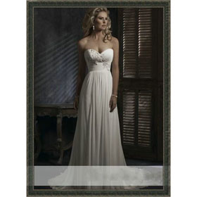 Free Shipping Sundayfrog Sheath Slim Line Gown Sweetheart Chiffon Ruched Ivory Wedding Dress Bridal Gown Party Dress -M15