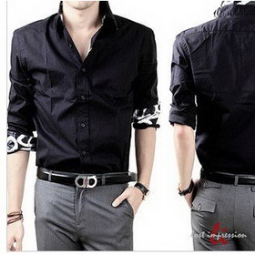 Free Shipping New Men's Shirts Casual Slim Fit Stylish Dress Shirts Colour: Size:S,M,L,XL