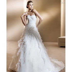 Free Shipping 2011 Wedding Dresses A Line Strapless Embroidered Wedding Gown,Drop Ship Accepted