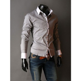 Free Shipping New Mens Shirts Casual Slim Fit Stylish Dress Shirts 4 Colour US Size:S,M,L,XL