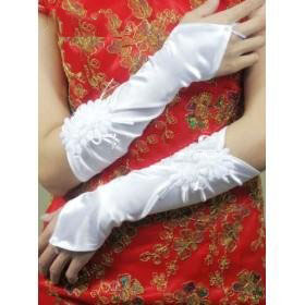 NEW 13" Satin Evening Opera Blooming Flower Decoration Wedding Bridal Gloves