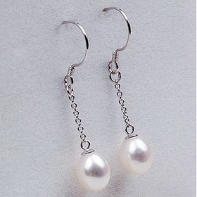 925 Silver 7.5 Mm Round Freshwater Pearl Earring B2AAA