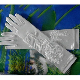 New 2010 White New Style Applique Wedding Bridal Glove Free Shipping