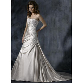 Sleeveless A Line Wedding Dress, Wd10087