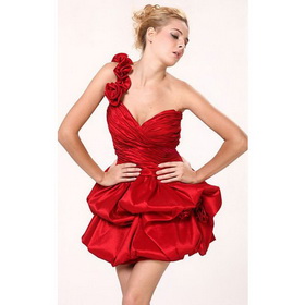 Custom Made 2011 New Arrival Satin One-Shoulder Free Shipping Cocktail Dress