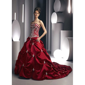 2010 New Fashion Bride Wedding Dresses with Color
