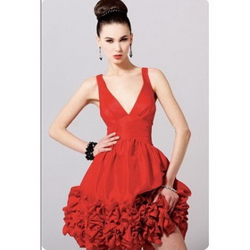 2011 New Beautiful Red V Neckline Aline Party Dresses Cocktail Dresses CCK021