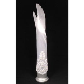 Wholesale/retail Elbow Long White Bridal Gloves GLV82102