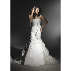 FAST FREE SHIPPING! SALE PROMOTION! 2010 New Model Romantic Mermaid Sweetheart Organza Bridal Wedding Dress