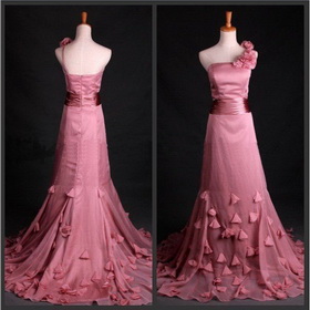 R0279 Free Shipping Bestbridalprice Hot Real Sample Chiffon Long One Shoulder Cocktail Dresses