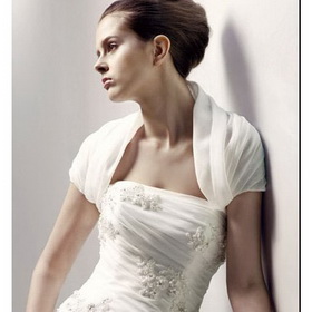 Free Shipping Custom White Organza Wedding Dress Accessories - Wedding Jacket