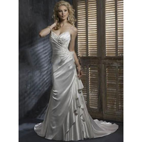 Free Shipping Best Selling Sexy Satin A Line Wedding Dresses Bridal Gowns Bridal Dress Custom Size&color