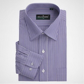 Retail Man's Cotton Formal Long Sleeve Stripe Dress Shirt 3pcs Free Shipping (NC-11)