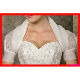 Free Shipping Wholesale and Retail Wedding Dress Accessory Organza Bolero Jacket W