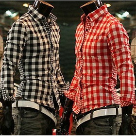 6037 Free Shipping New Mens Shirts Casual Slim Fit Stylish Dress Shirts US Size XS,S,M Colour Red